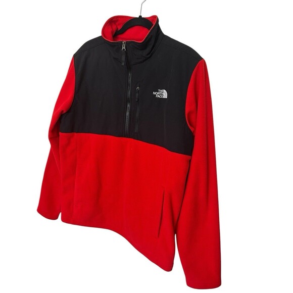 The North Face 200 Tundra Men's Red Black Pullover 1/2 Zip Fleece Jacket Sz L - Picture 2 of 7